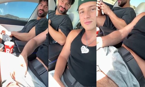 OnlyFans: Tony Lopez and Nicolli Lerikos – fooling around with our cocks on a roadtrip